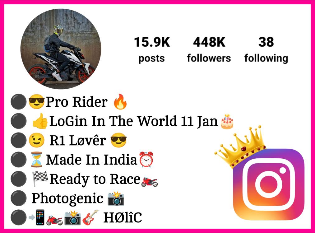 Bike Rider Bio For Instagram