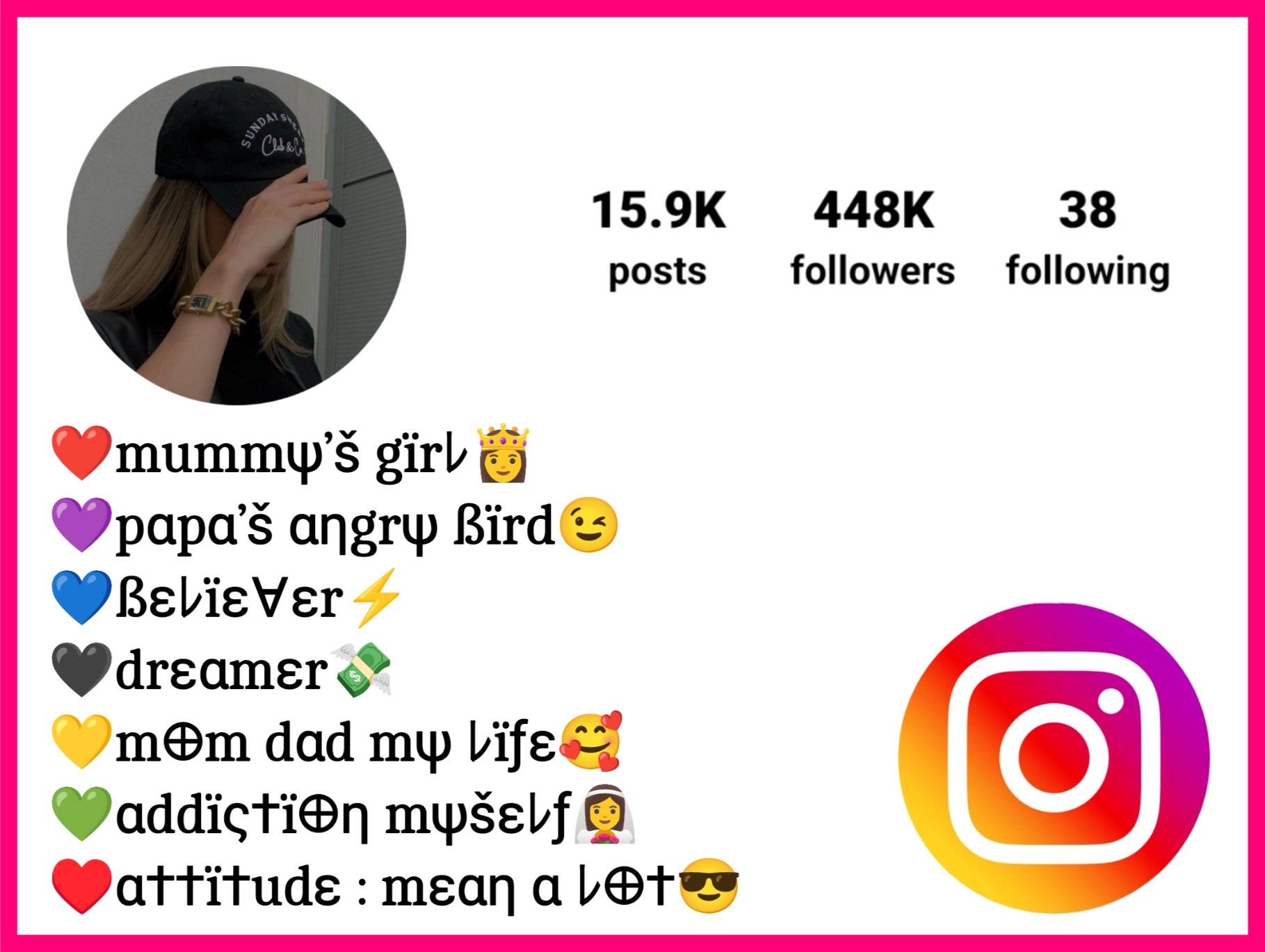 Instagram Vip Bio Stylish Font